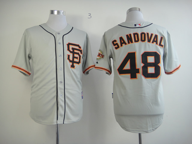 Men San Francisco Giants #48 Sandoval Grey MLB Jerseys